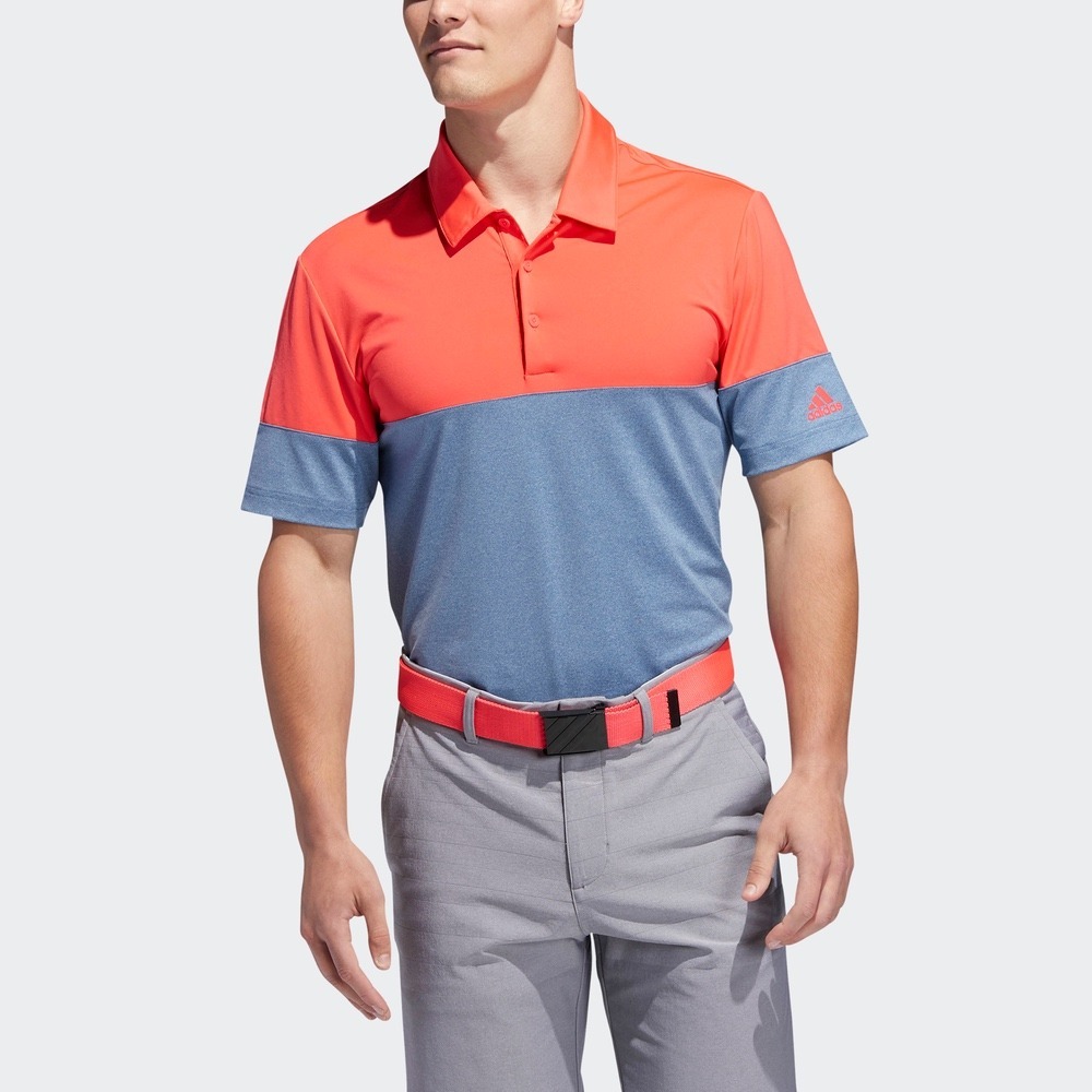 Adidas Performance Golf Polo Shirt Mens 2XL Colorblock Red‎ Blue Athleisure